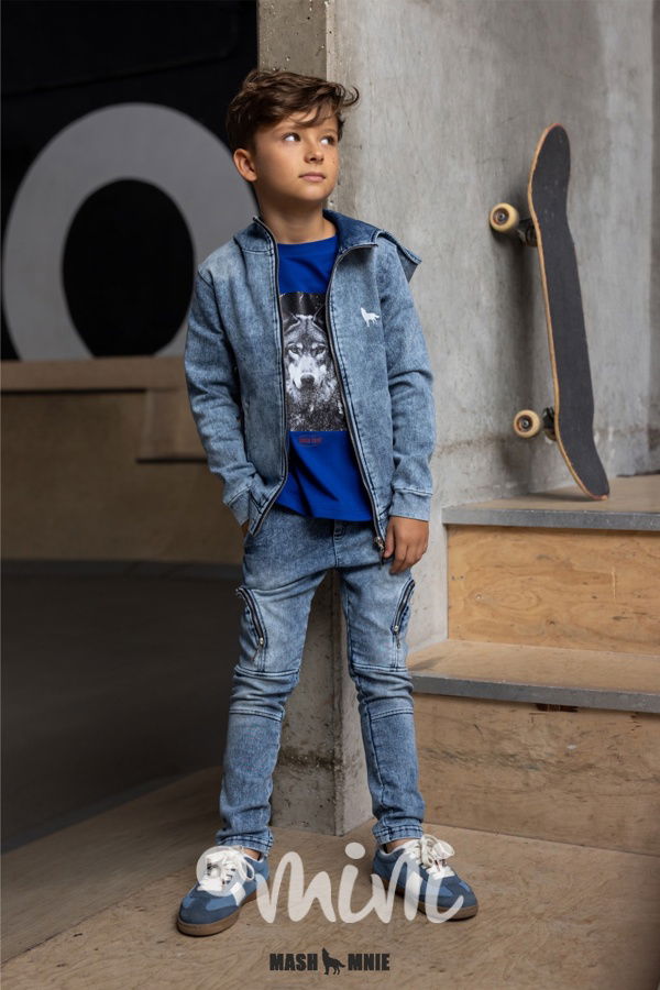 Mash Mnie jogger blue denim se zipy