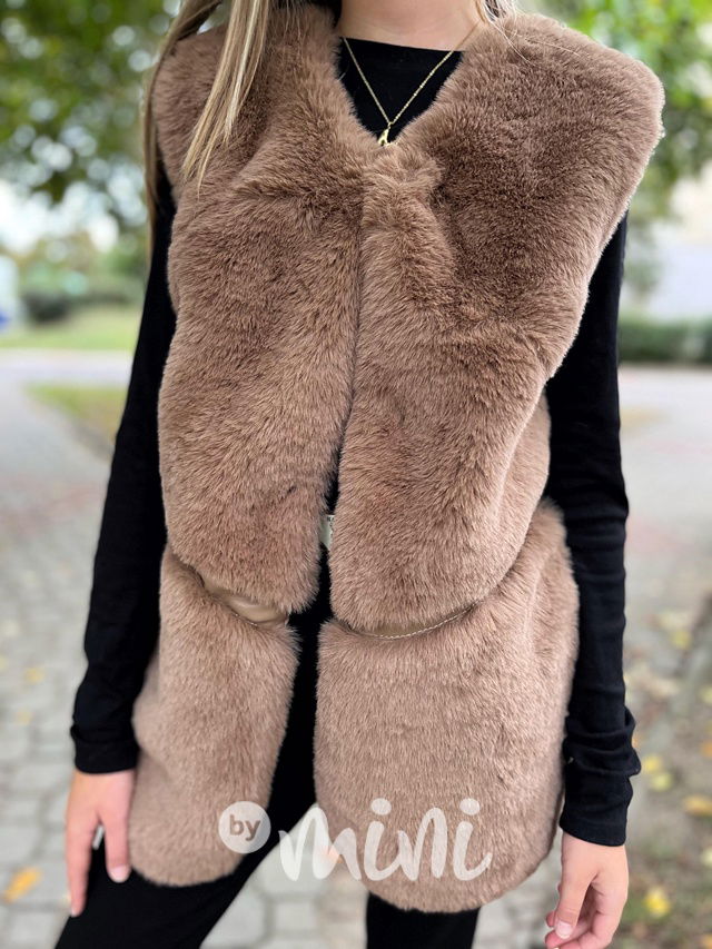 Chlupatá vestička coffee