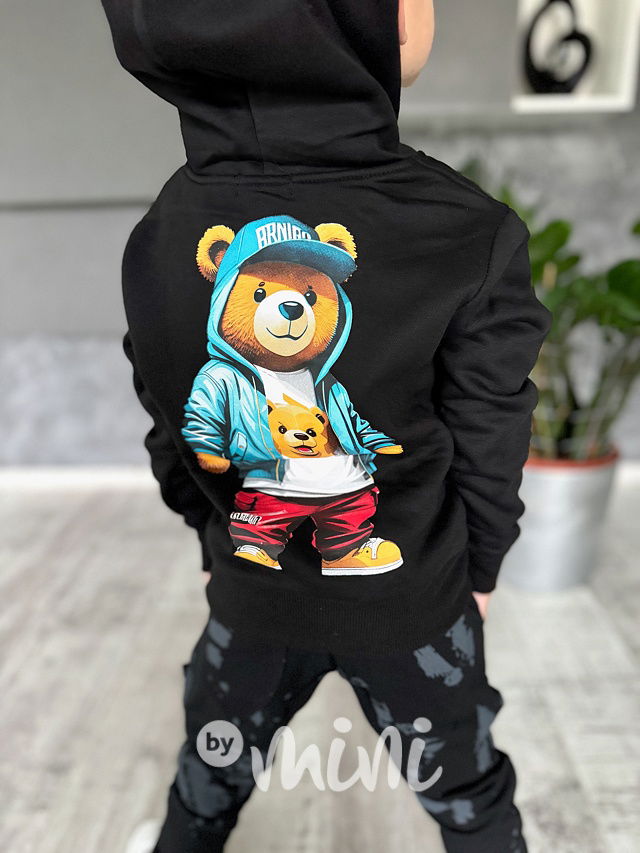 Teddy zateplená mikina černá
