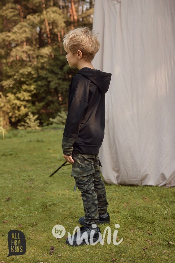 All for kids mikina FUTURE black/army