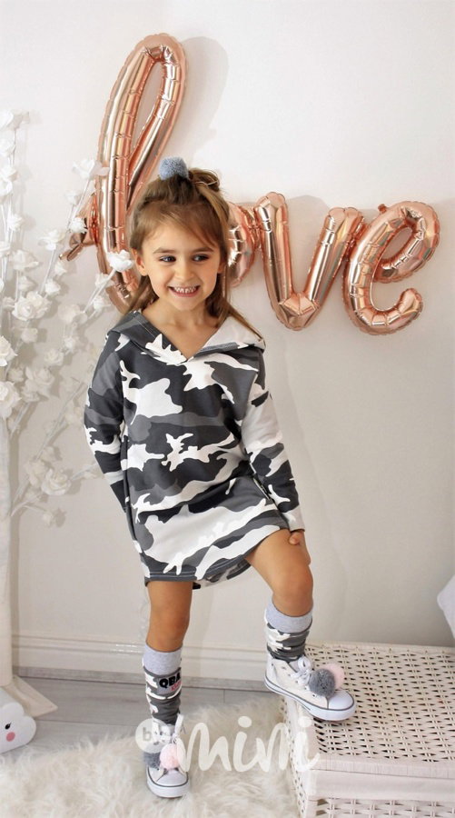 Sporty dress grey army