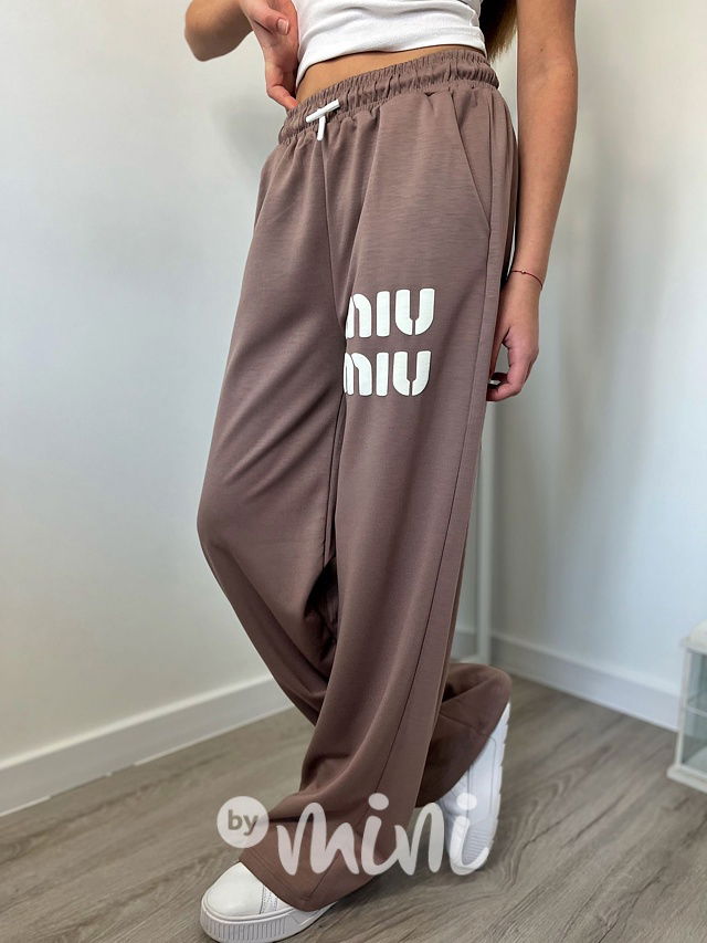 Volné relax kalhoty MIU latte