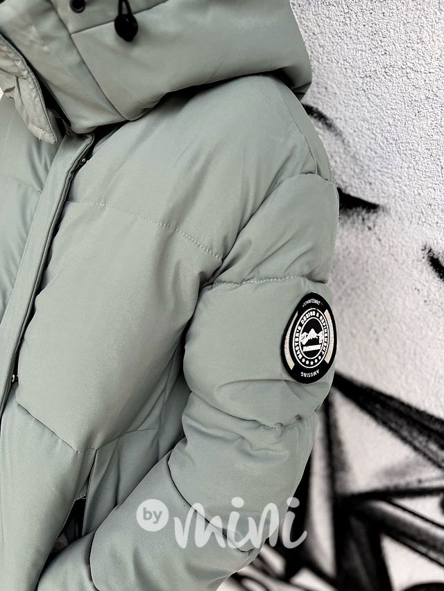 Maxi dlouhý zimní kabát SPORTY mint