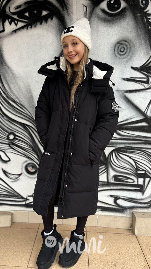 Maxi dlouhý zimní kabát SPORTY black