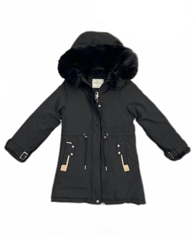 Zimní kožíšková parka černá