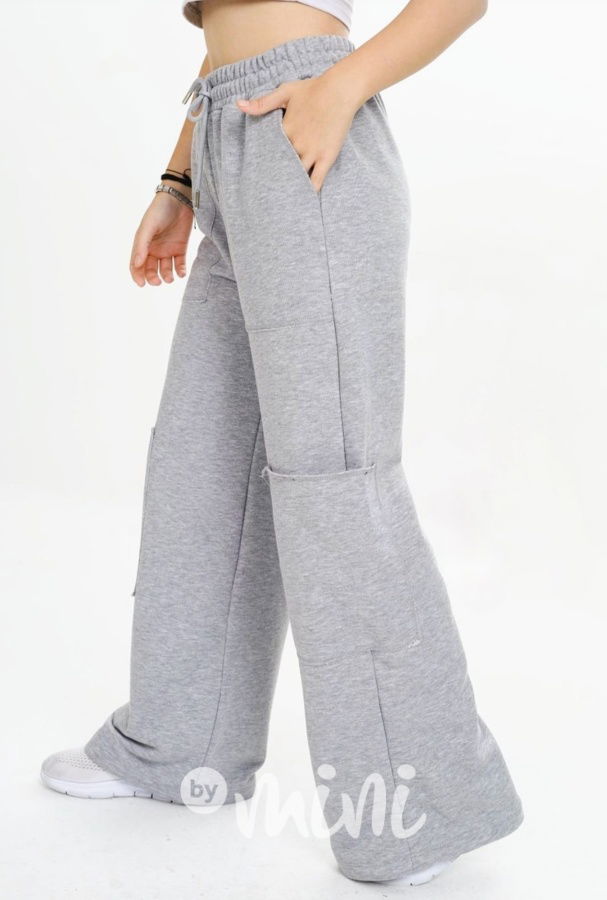 Volné teplejší relaxed tepláky GREY