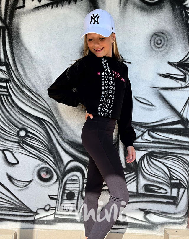 Revolution crop mikina černá