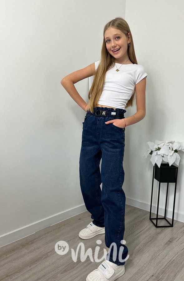 Thermo zateplené džíny s páskem