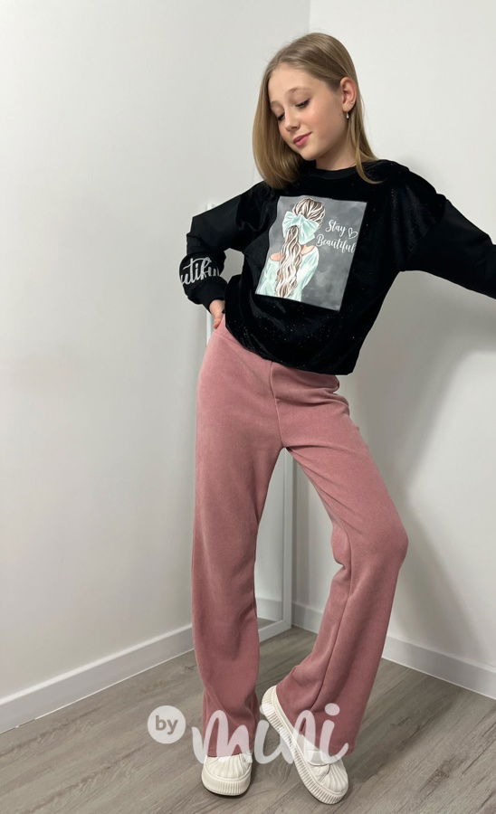 Teplé volné kalhoty pudder