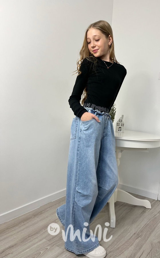 Široké lounge jeansy s elastickým pasem