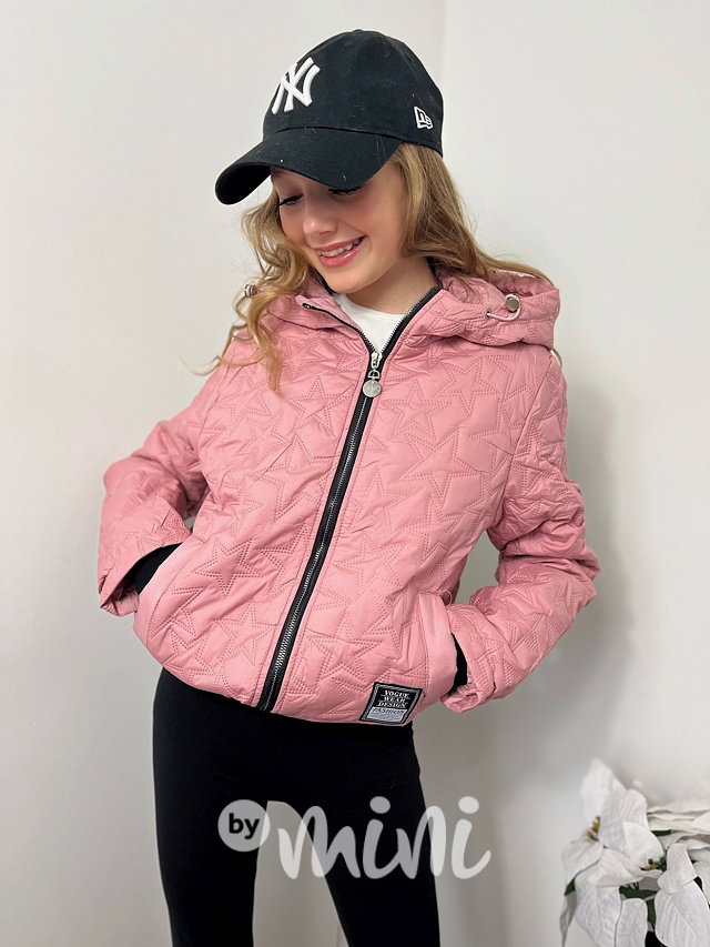 Jarní bunda STARS pink