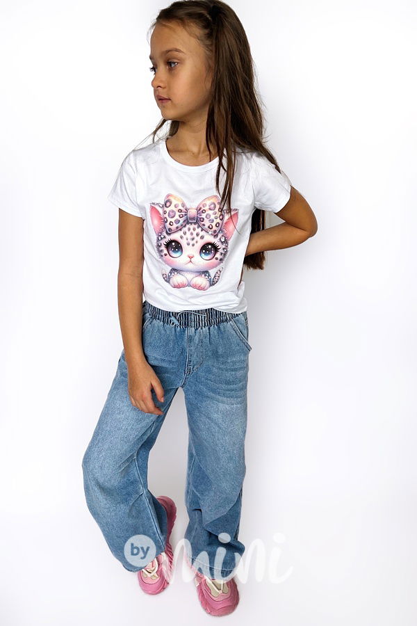 Cute cat triko bílé