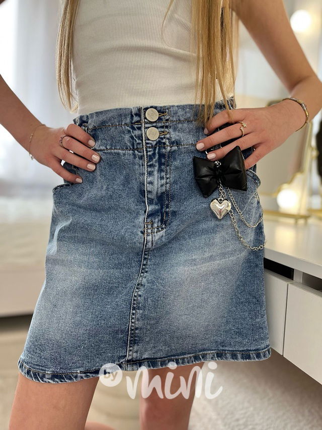 Denim sukně s řetízkem