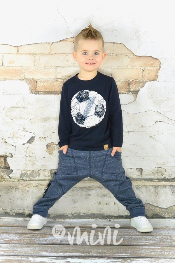 Dark blue triko s měnícími flitry