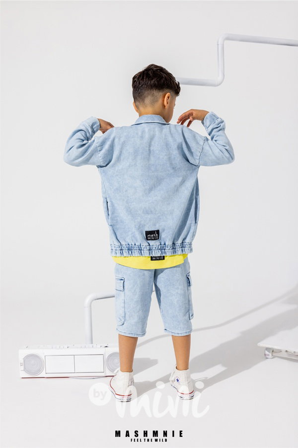 Mash Mnie cargo denim shorts ice blue
