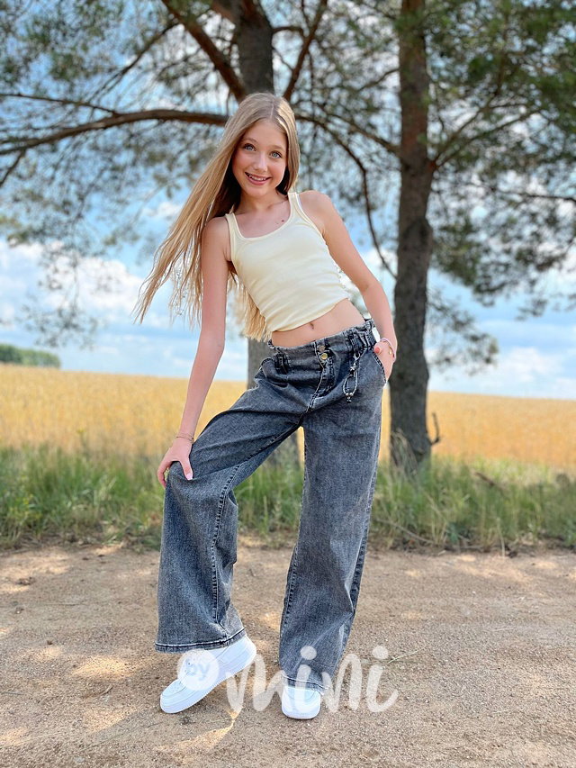 Lounge volné džíny s řetízkem