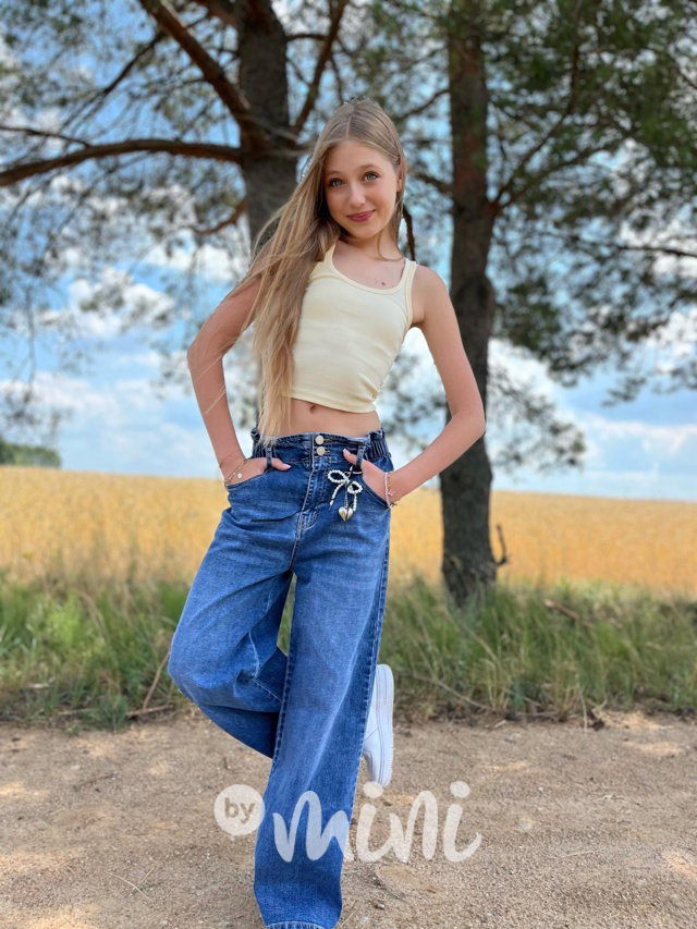 Lounge volné džíny s řetízkem blue