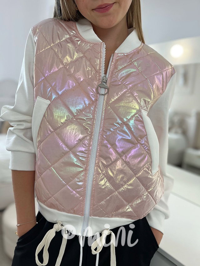 Mikinová bunda metallic