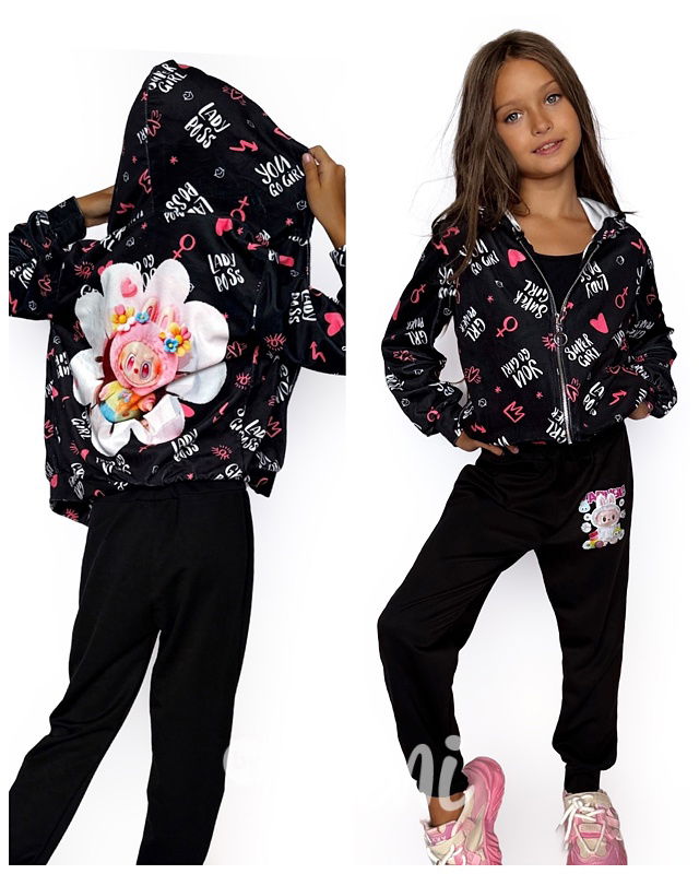 Labubu soft velur mikina FLOWER
