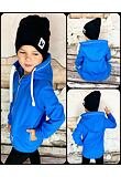 Warm softshellová prodloužená chlapecká bunda - modrá
