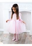 Světle růžové dívčí společenské šaty s tylovou sukní