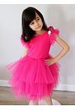 Dívčí a dětské růžové malinové šaty pro družičku tylová sukně
